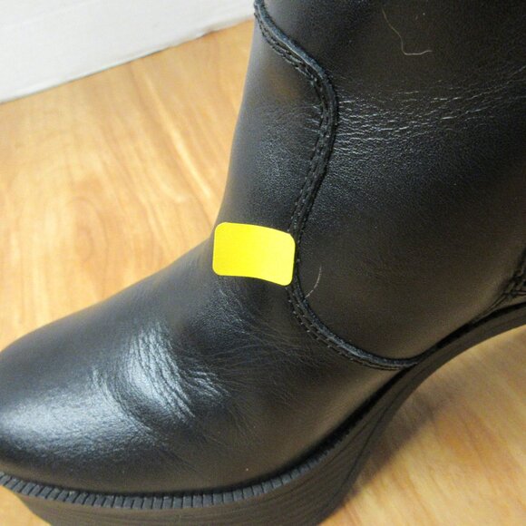 HOUSE OF HARLOW 1960 Hawthorne Black Leather Ankle Boot Size 9 Platform Bootie - Picture 15 of 16